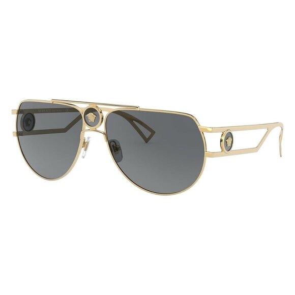 New VERSACE Gold Aviator VE2225 1002/87 Sunglasses Women - Picture 1 of 6